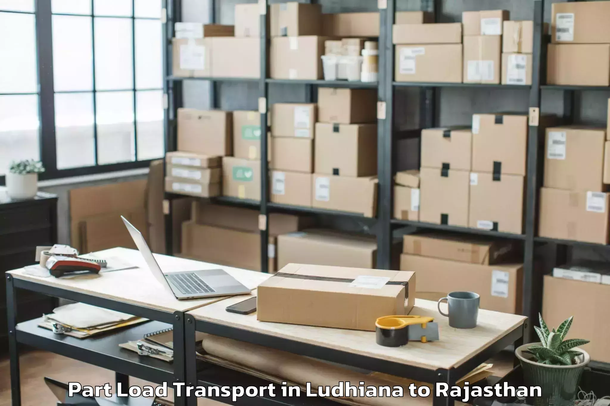 Leading Ludhiana to Nimaj Part Load Transport Provider